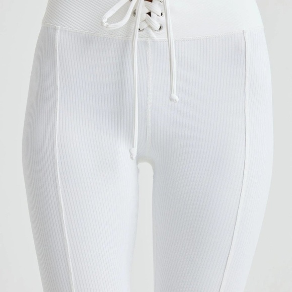 NWT YEAR OF OURS Ribbed Football Leggings Lace-Up Pants • White • XS - Picture 4 of 14